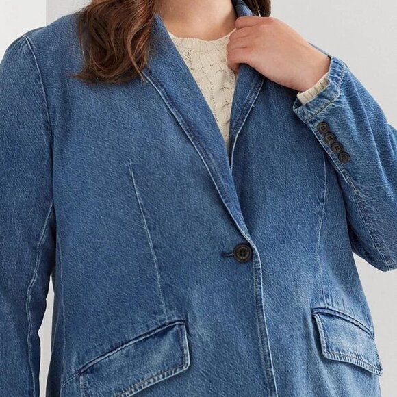 Lauren Ralph Lauren Denim Blazer Jacket NEW - Picture 12 of 13